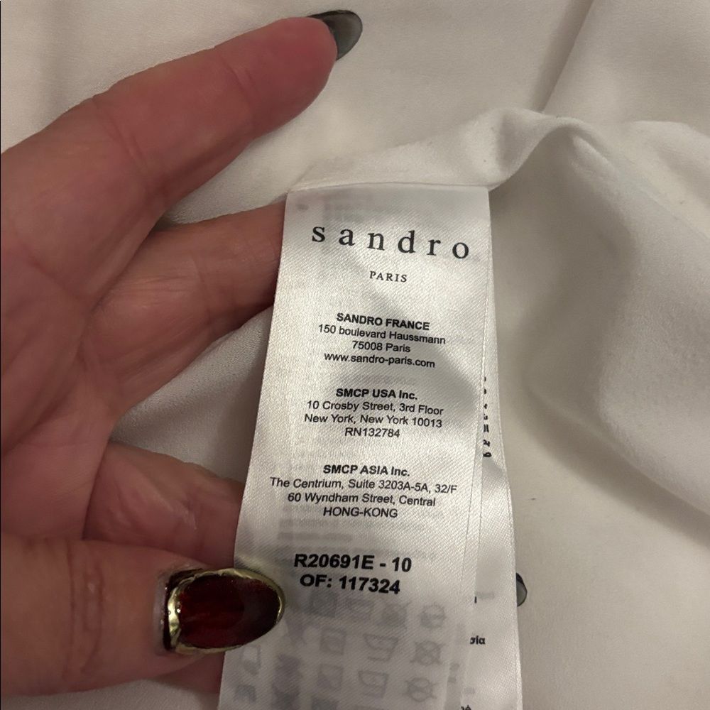 Sandro Elegant White detail Lace Mini Dress, S - Picture 9 of 11